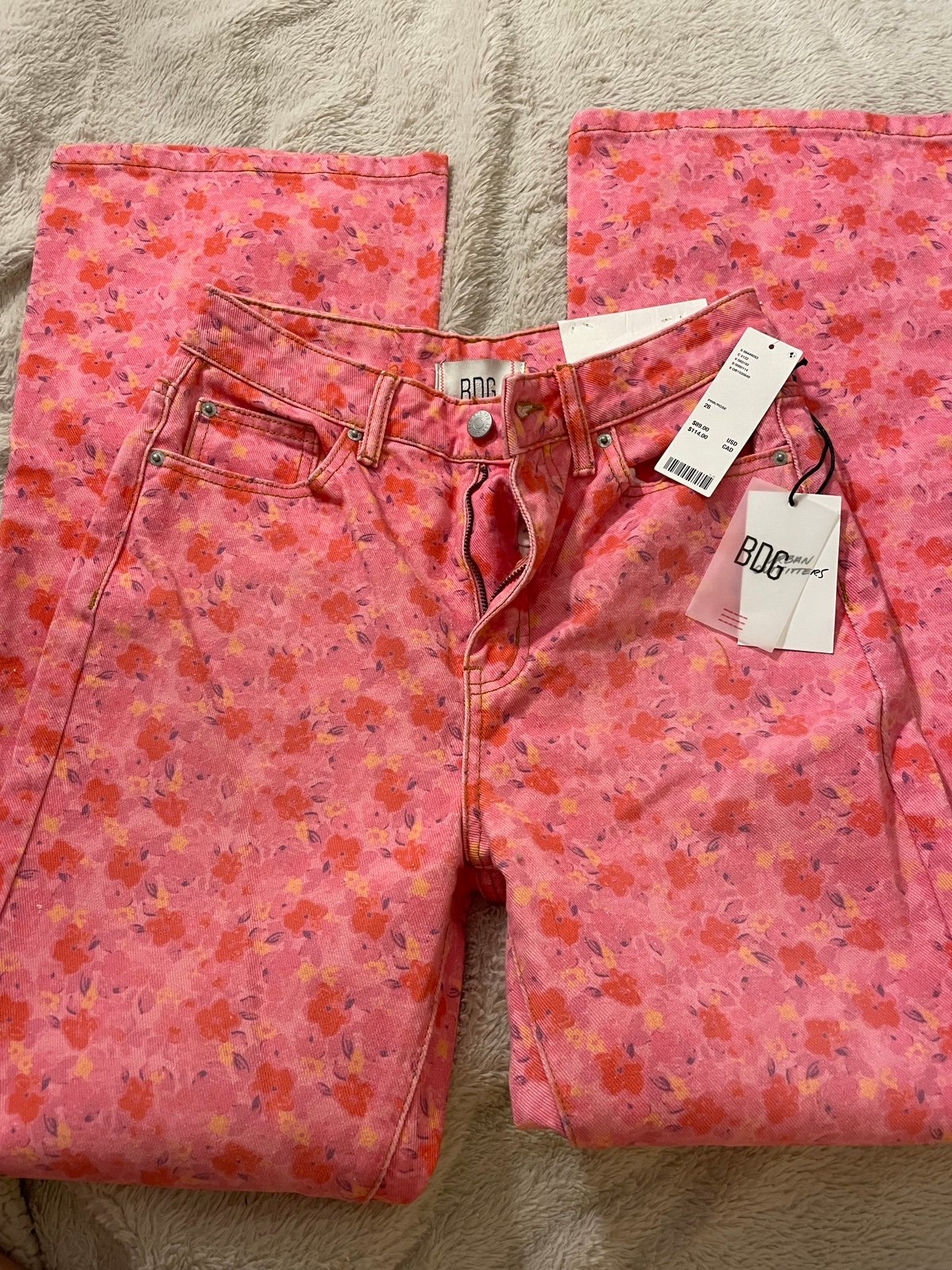 NWT BDG High Rise Flare Leg Floral Denim Pants
