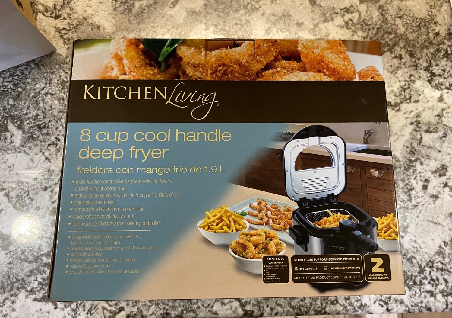 Kitchen Living 8 Cup Cool Handle Deep Fryer - NEW