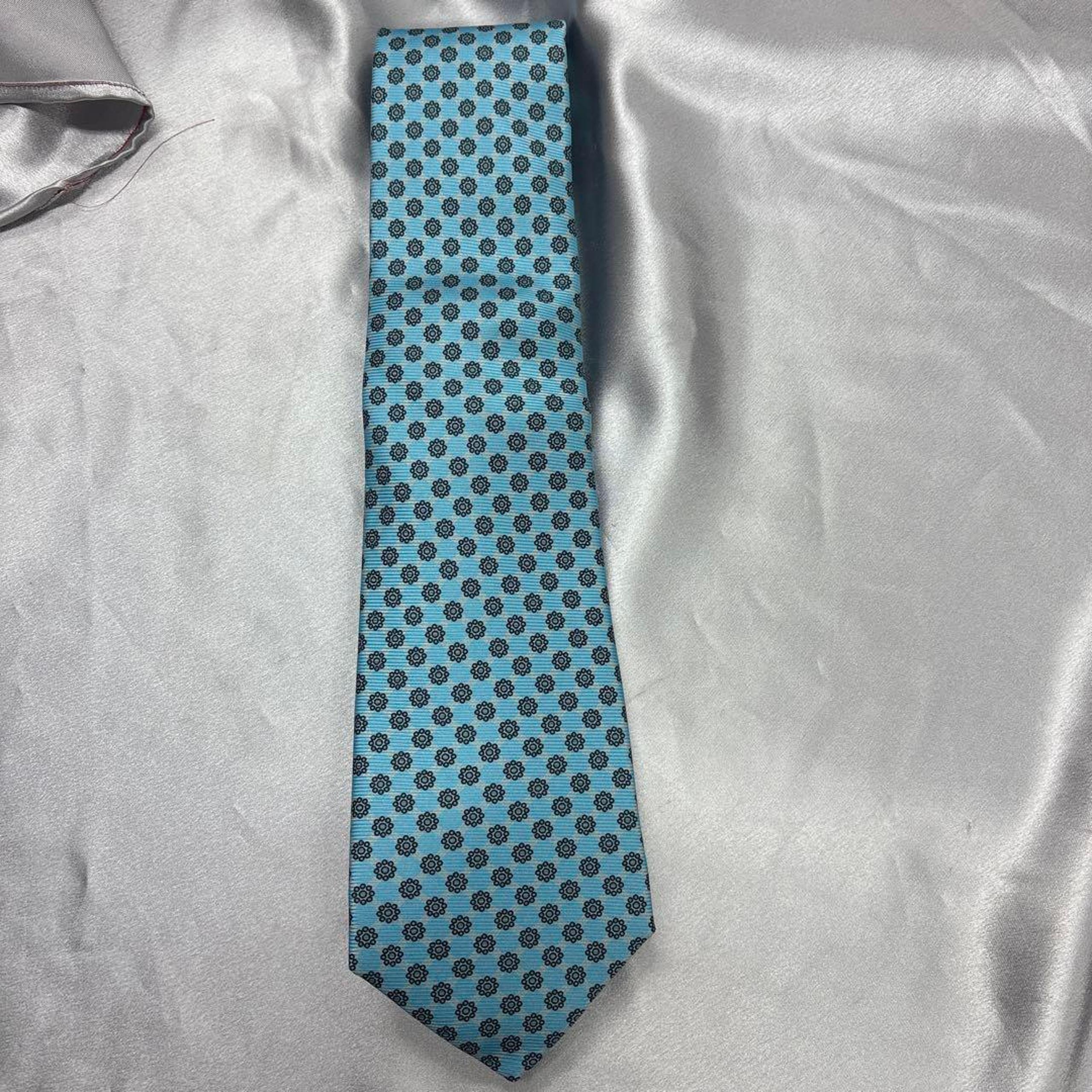 Kiton Light Blue Floral Tie