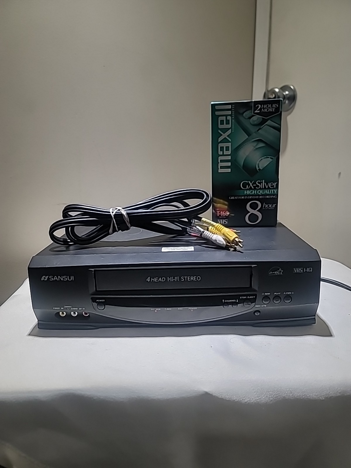 Sansui VHF6012 VCR HIFI Stereo VHS Player - With Cables - Tested - Black