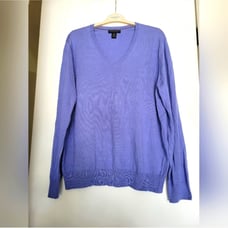 Banana Republic Luxury Blend Men V Neck Sweater Silk Cotton Cashmere XL