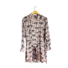 Reiss Alice Circle Printed Shirt Dress in Pink Print Size 4