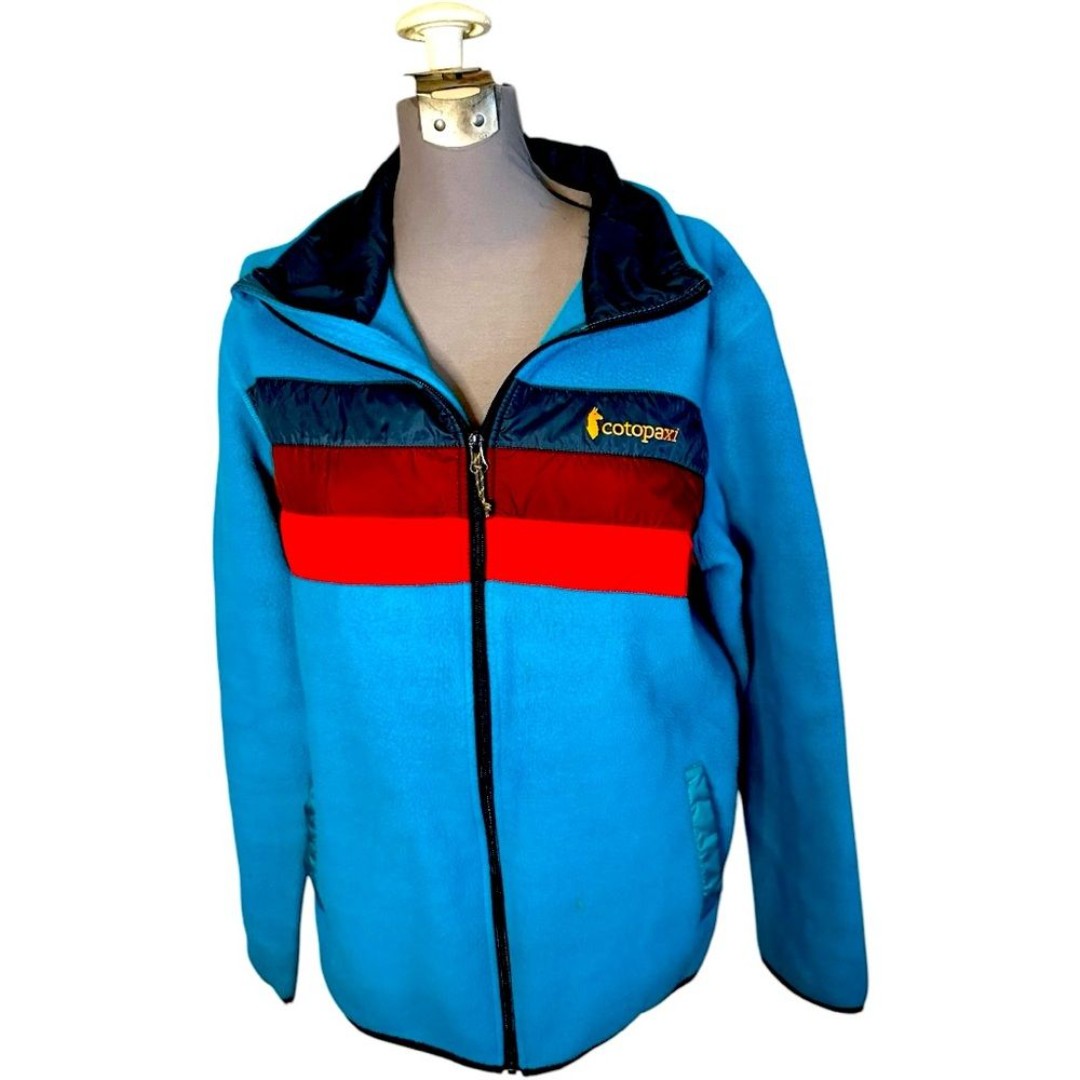 Cotopaxi Teca Fleece Zip Jacket Mens Medium Blue Burgundy Trim Outdoors Gorpcore