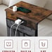 C Shaped End Table with Charging Station Rustic Brown