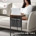 C Shaped End Table with Charging Station Rustic Brown