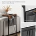 C Shaped End Table with Charging Station Rustic Brown