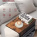 C Shaped End Table with Charging Station Rustic Brown
