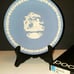 Wedgwood Jasperware 1985 Mother's Day Plate, White on Blue Vintage 6.5
