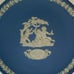 Wedgwood Jasperware 1985 Mother's Day Plate, White on Blue Vintage 6.5