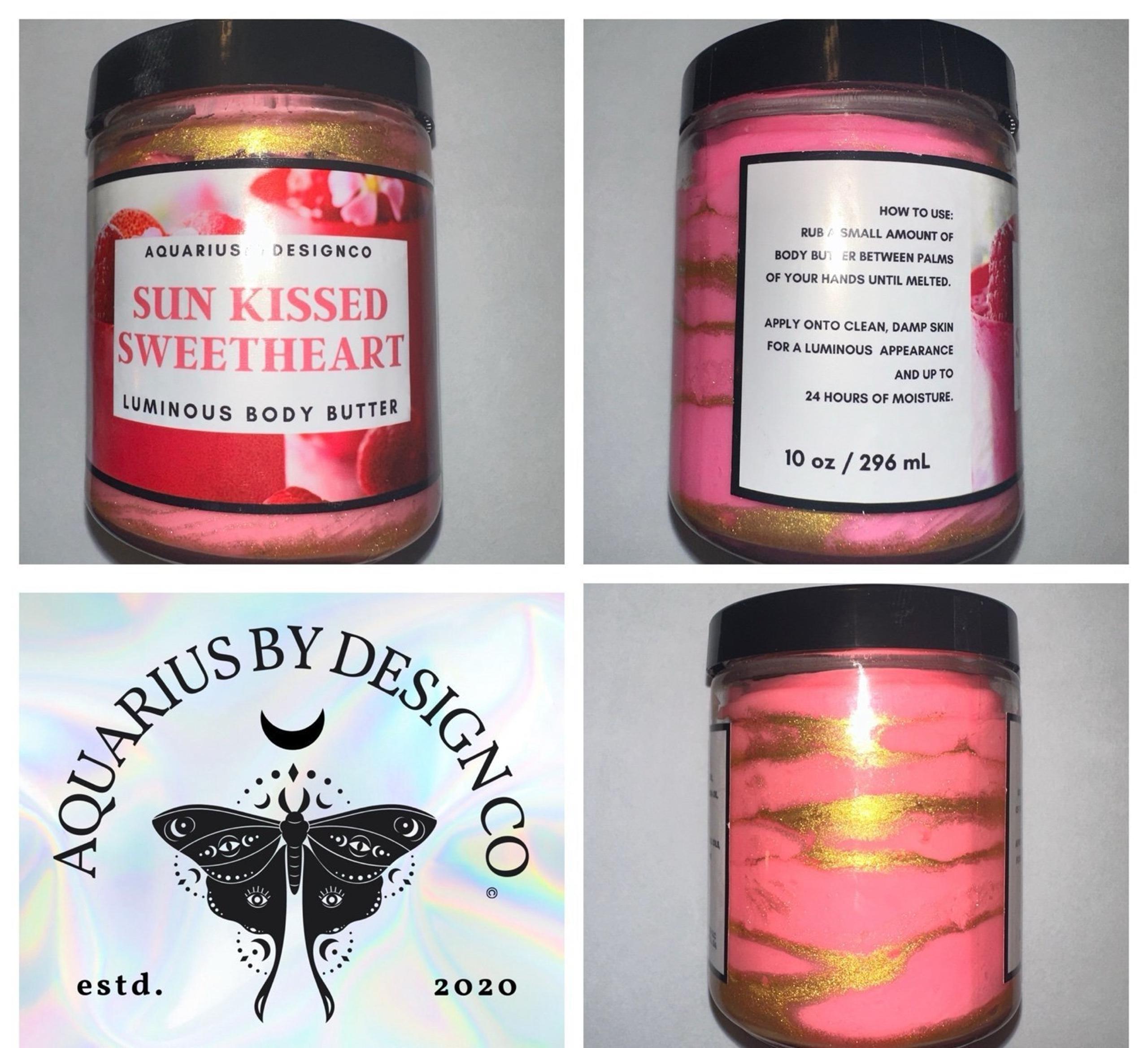 AQUARIUS BY DESIGN Artisan Self Care LUMINOUS BODY BUTTER❤Sweet Raspberry Cake❤