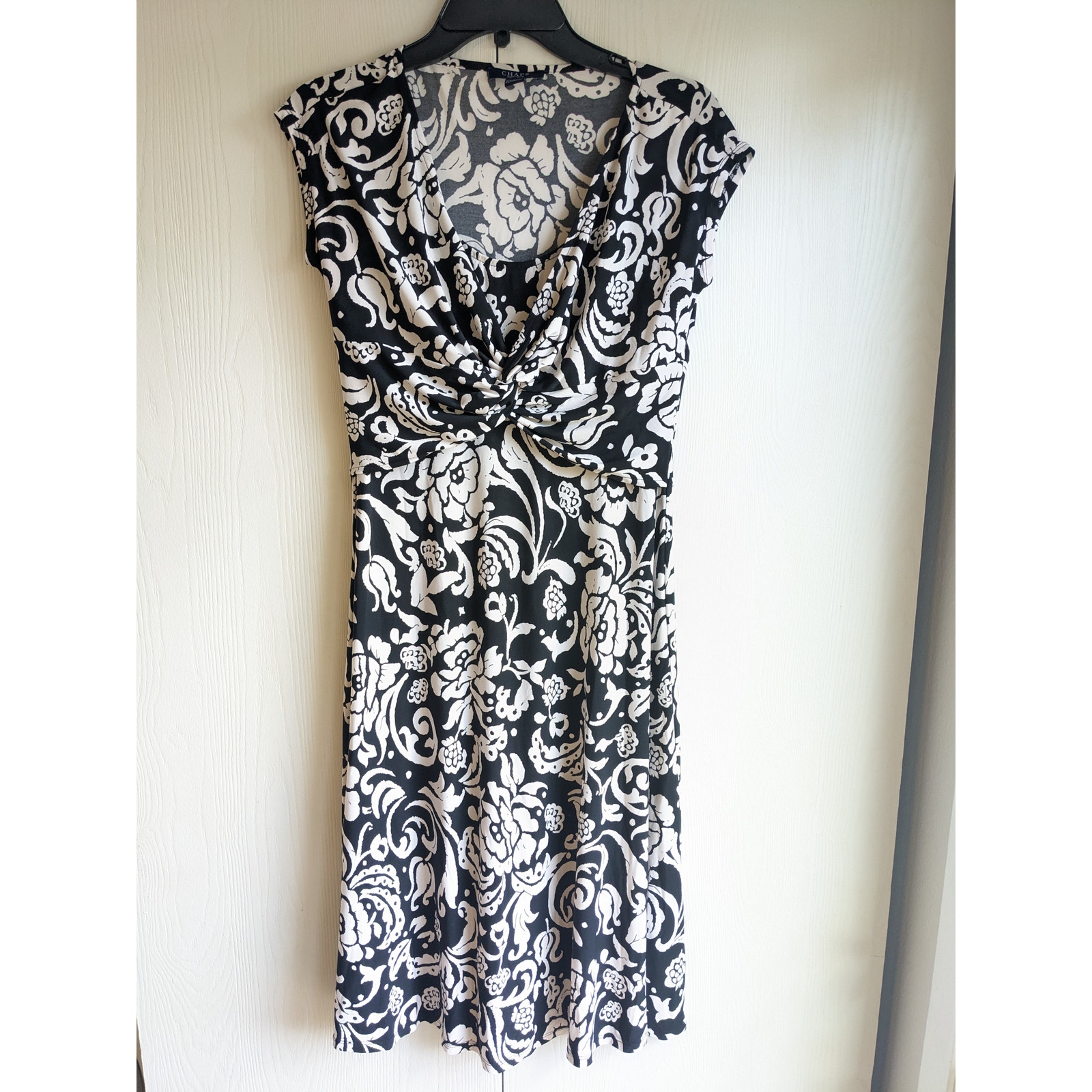 Chaps fit and flare dress online