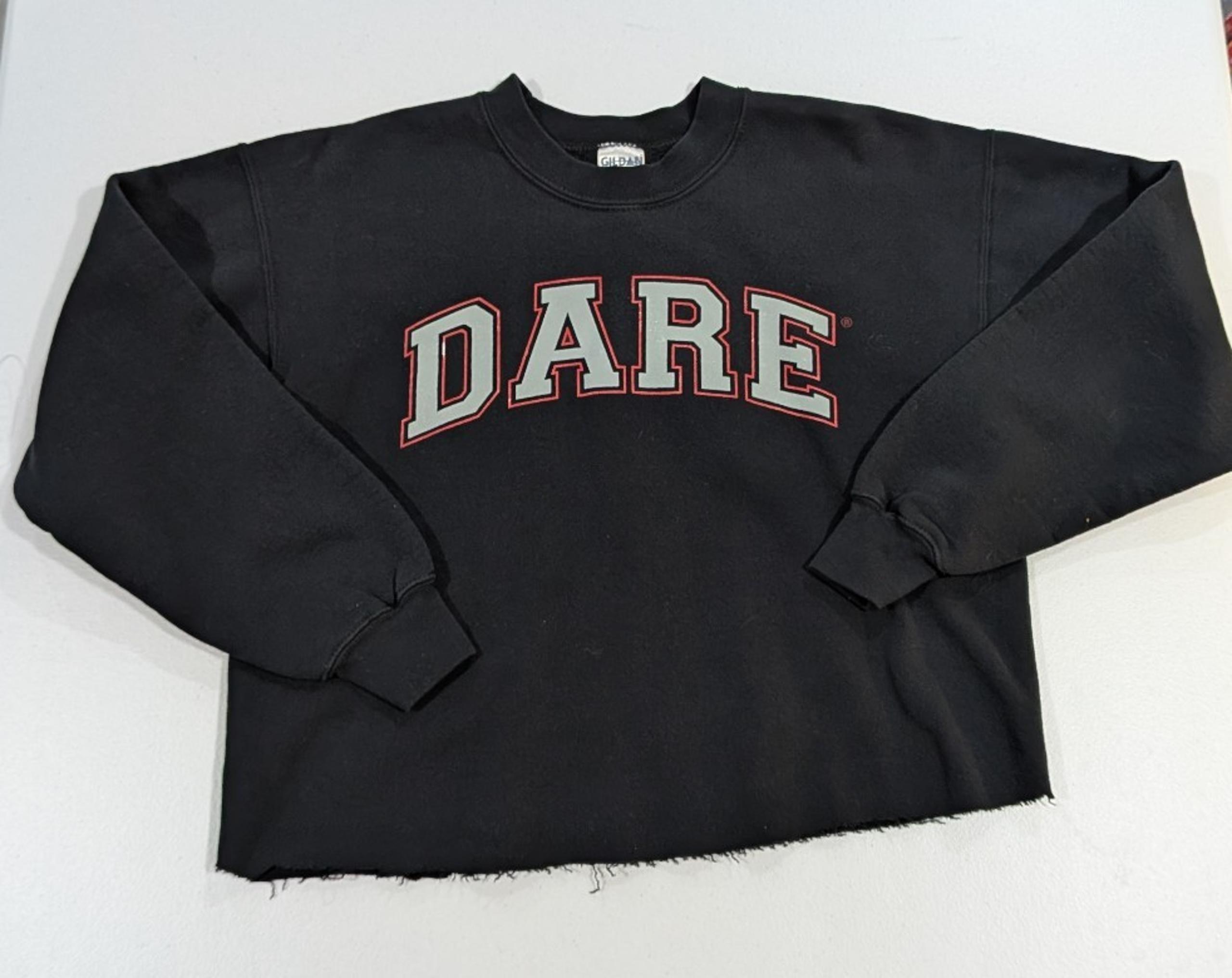 Black DARE Cropped Crewneck Sweatshirt