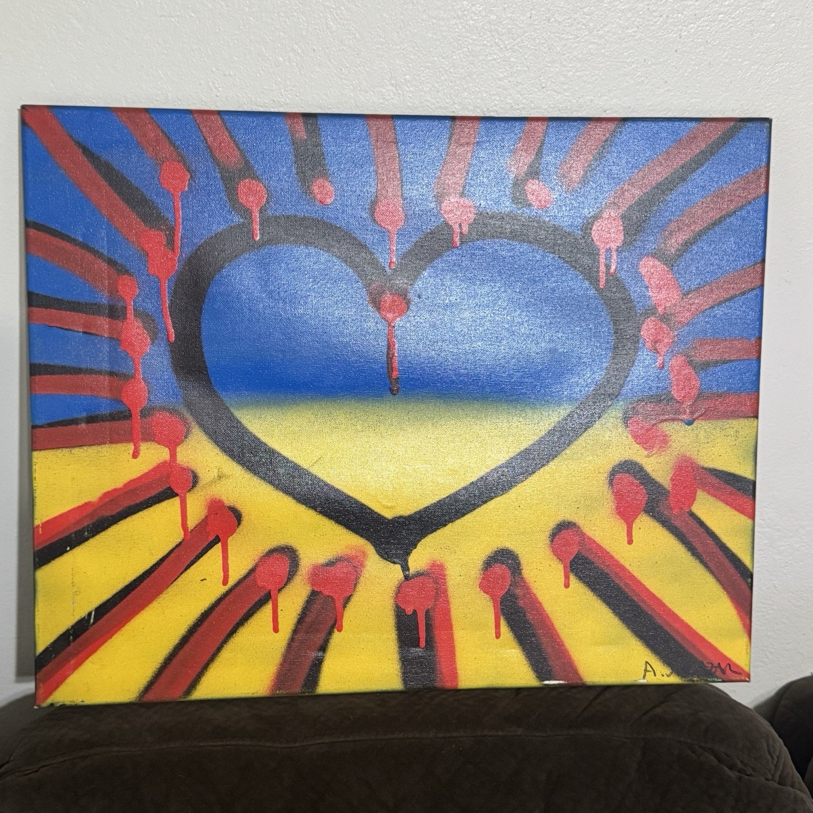 Hearts Of Hope Peace Abstract Layering Canvas Painting Alejandro Rojas Salazar