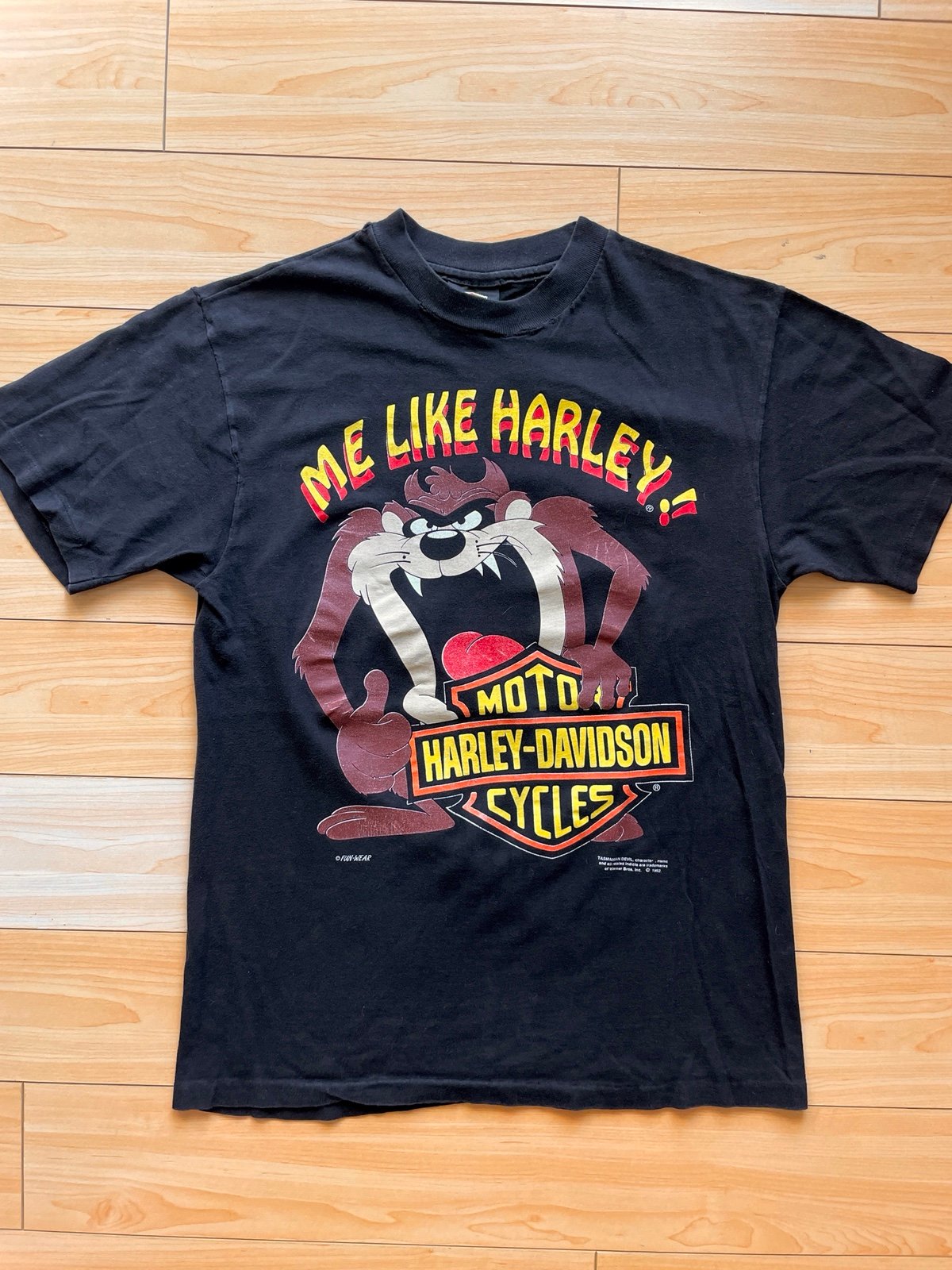 Vintage 1992 Taz Harley Davidson Motorcycle Wisconsin Single Stitch Shirt