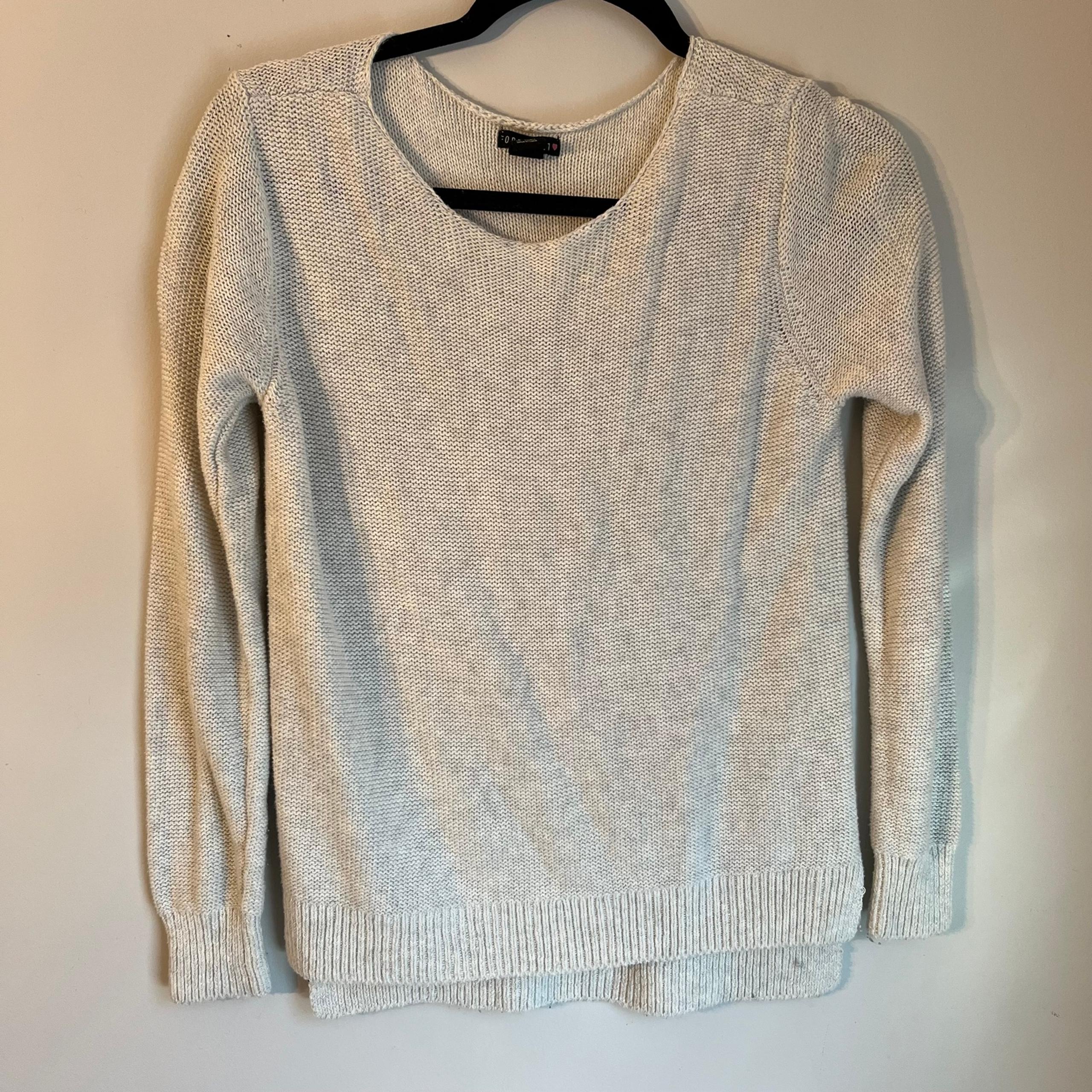 Beige Long Sleeve Knit Sweater