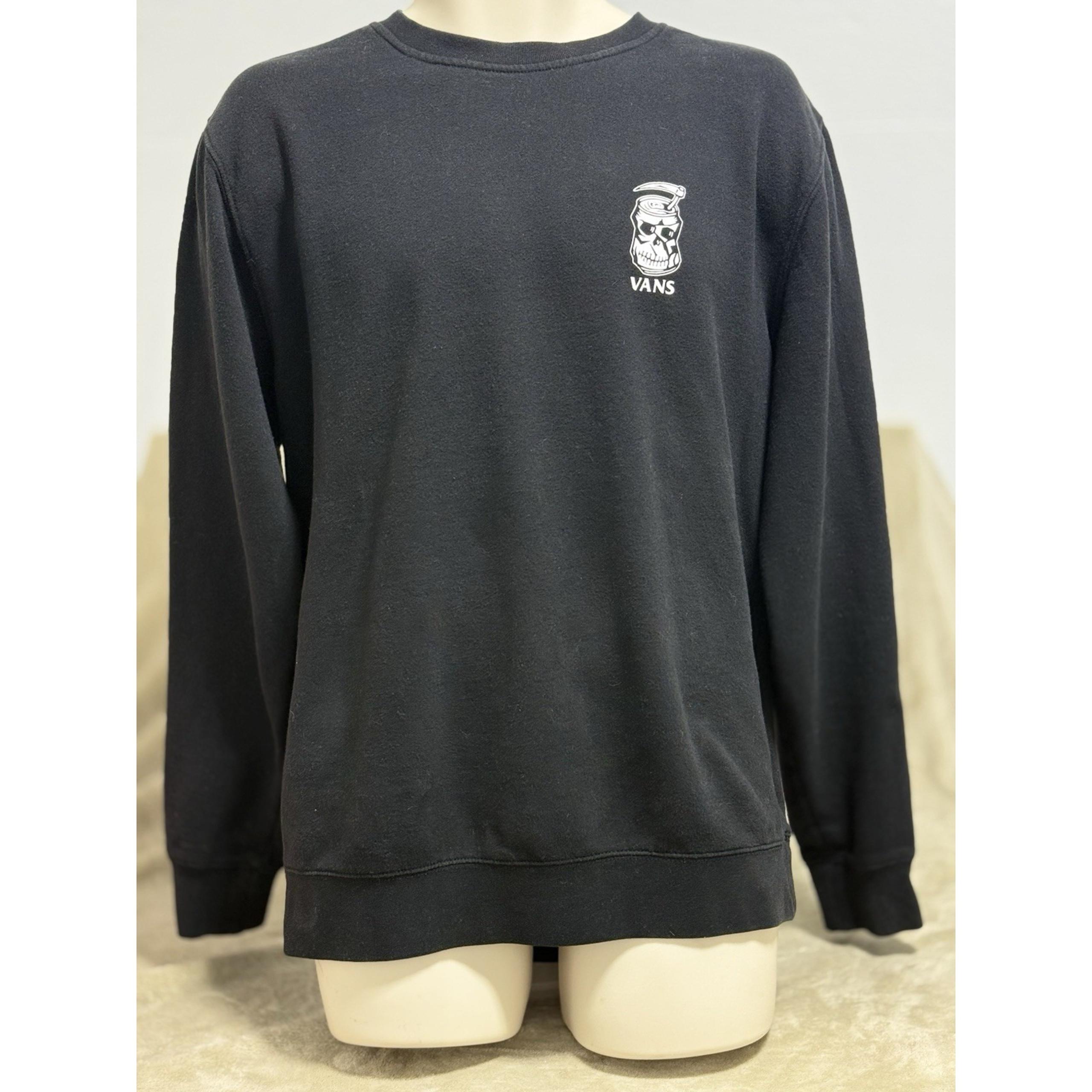 Vans Sk8-Hi Life Sweatshirt Men's L Black Skeleton Moon Beer Pullover Goth Skate