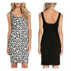 Diane von Furstenberg Black and White Cheetah Print Dress Size 4