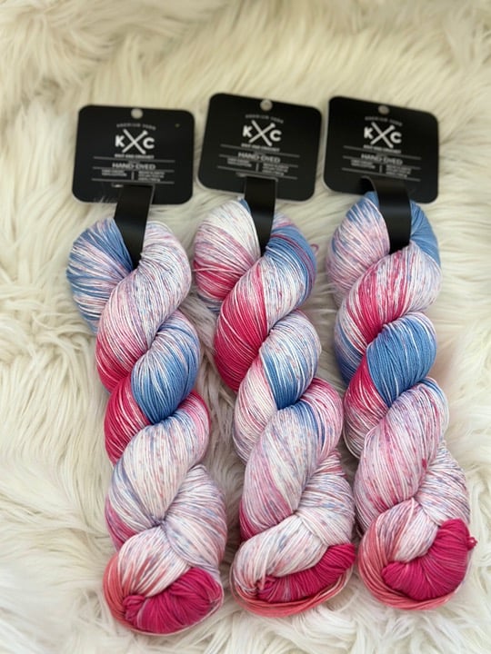 Premium Yarn Knit And Crochet Hand-Dyed Yarn,color:strawberry Syrup,,472yd x3!