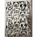 Deborah Connelly DOGS VELOUR 6 pc 2 BATH TOWELS 2 HAND 2 TIP Black White SPA SET