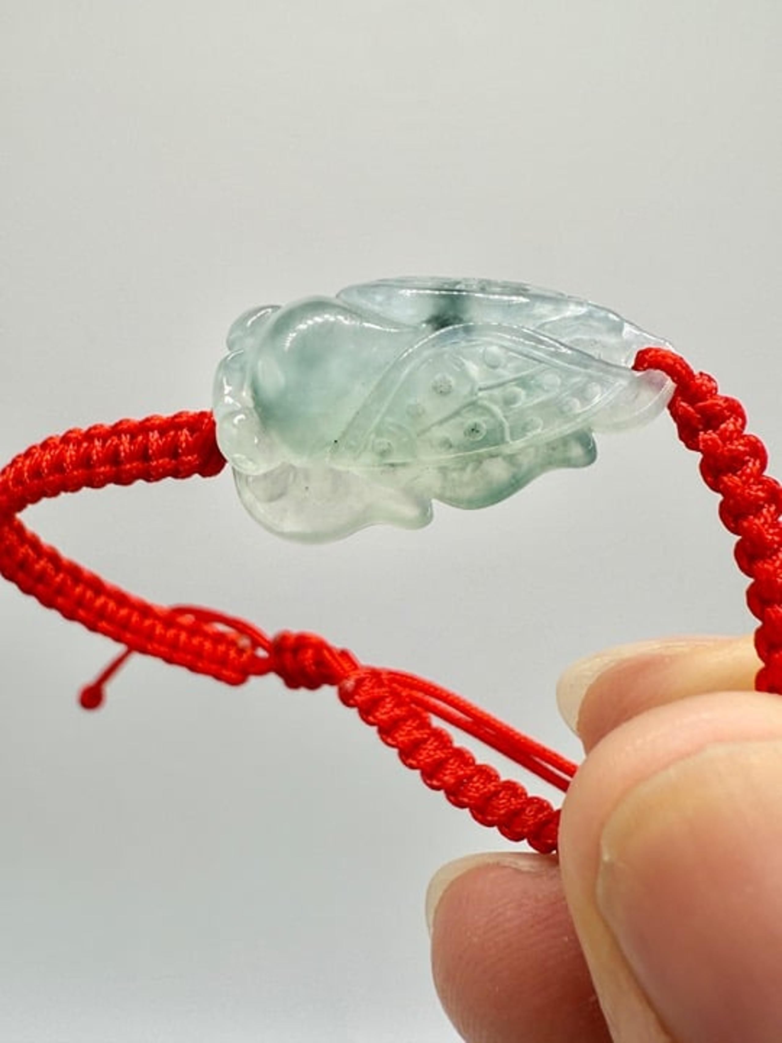 Icy Green Type A Burmese Jadeite Cicada