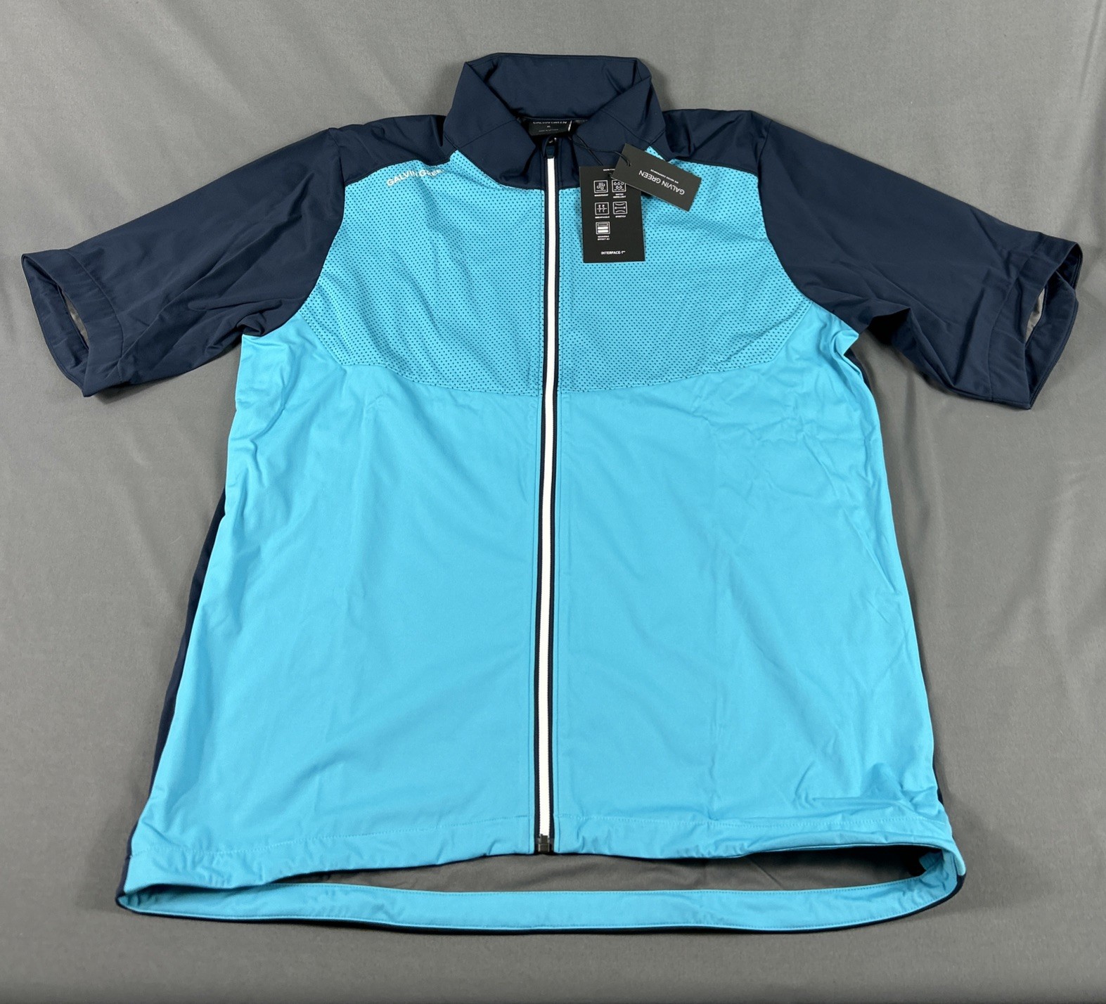 Galvin Green Golf Jacket Rain Wind Livingston SS Full Zip XL Aqua Navy MSRP 249