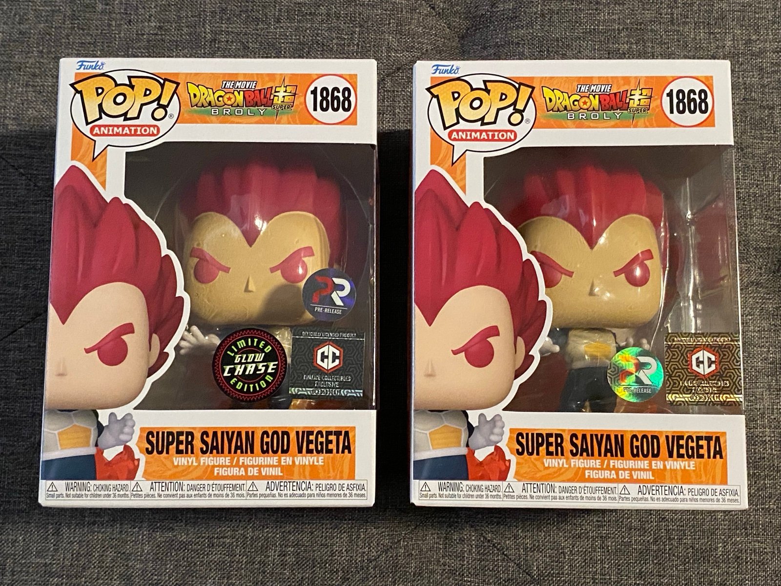 Super Saiyan God Vegeta PRE-RELEASE GLOW CHASE + COMMON BUNDLE #1868 Funko Pop!