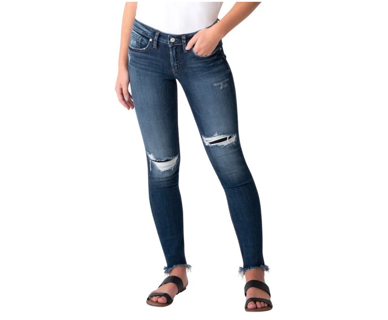 Silver Distressed Jeans - Brand New With Tags