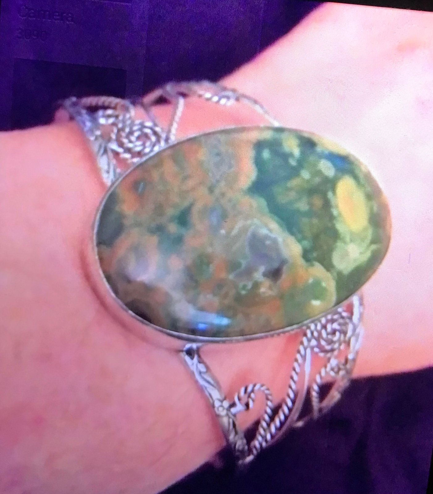 Green Jasper 925 Sterling Silver Cuff Bracelet