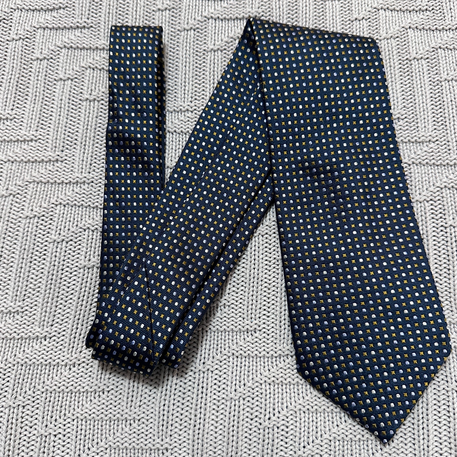Dormeuil black micro dot silk tie
