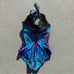 Spanx Wavelength blue one piece halter swimsuit shaping slimming
