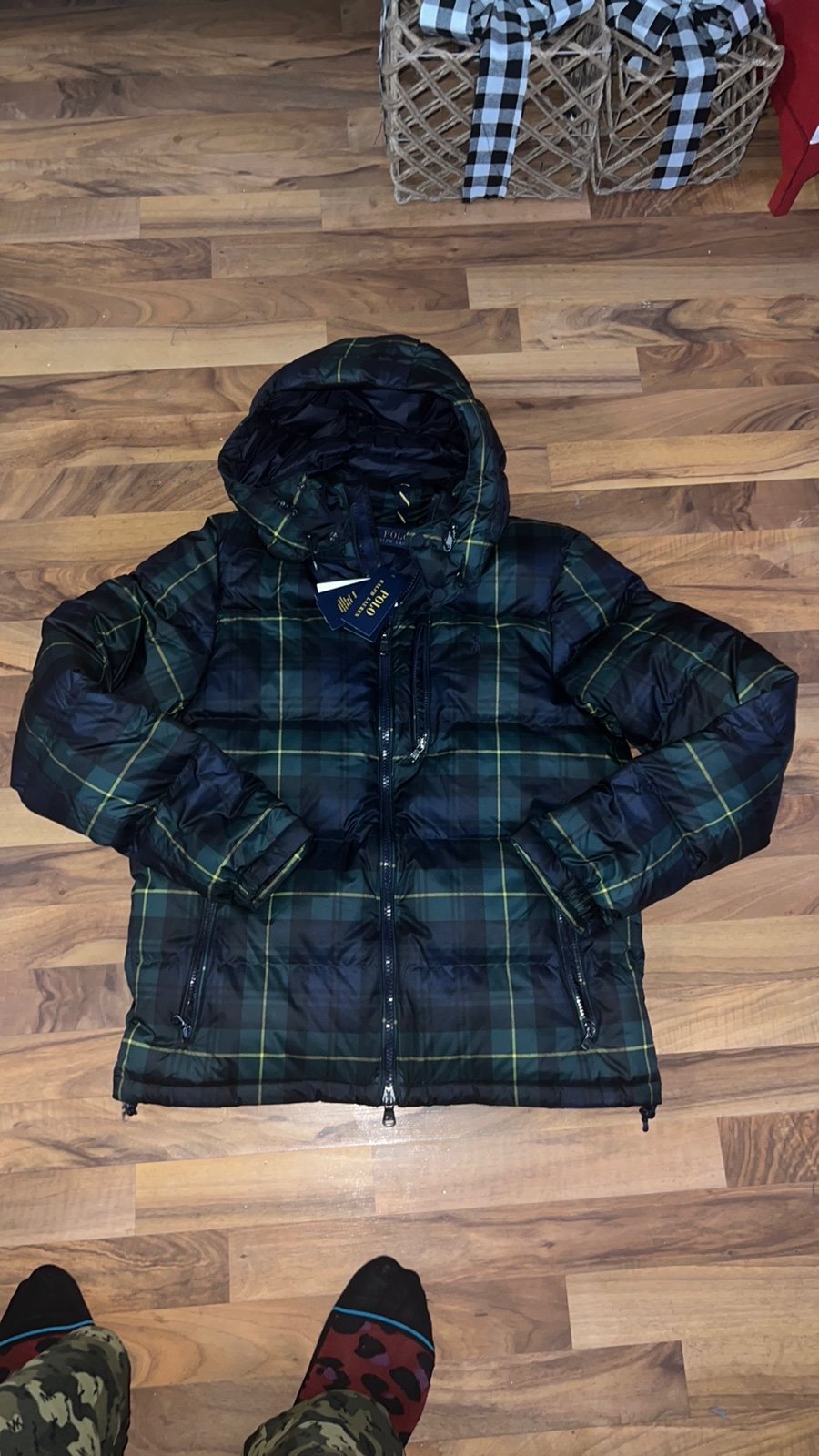 New Polo Ralph Lauren Plaid Puffer Coat