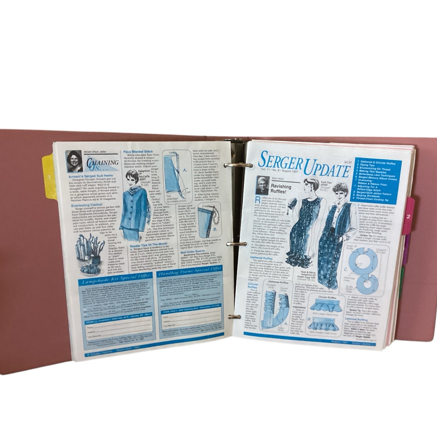 Vintage 1997 Singer Binder of Sewing, Serger, and Needlepoint Updates >25