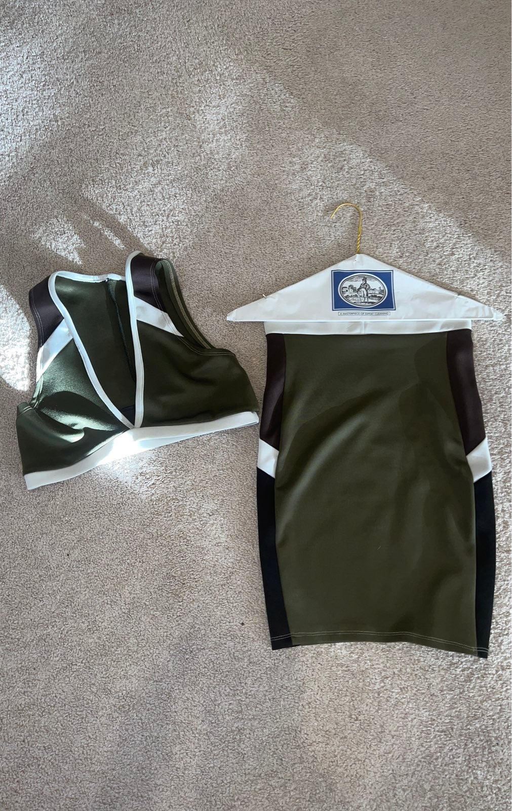custom olive skirt set