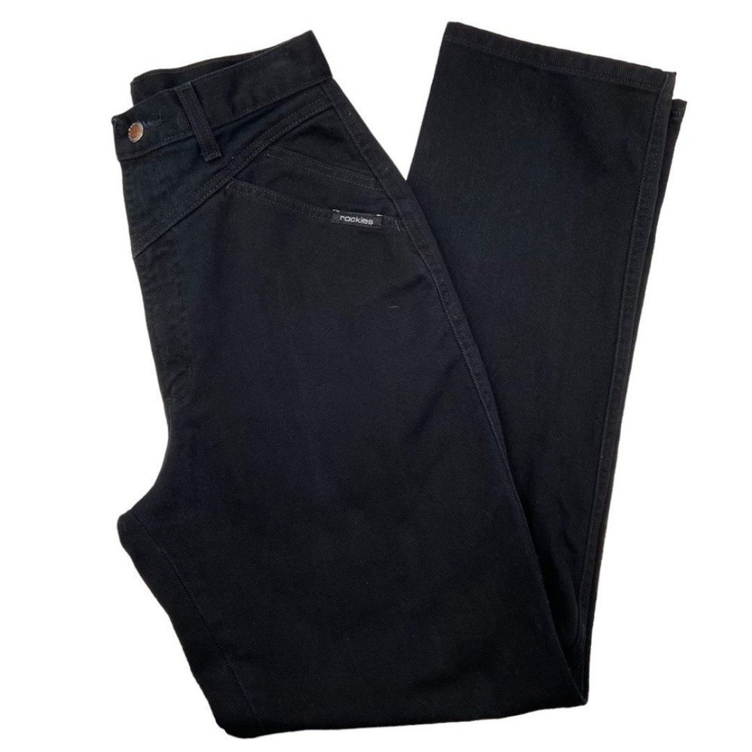 Vintage Rockies Rocky Mountain High Rise Bareback Western Women's Jeans Black
