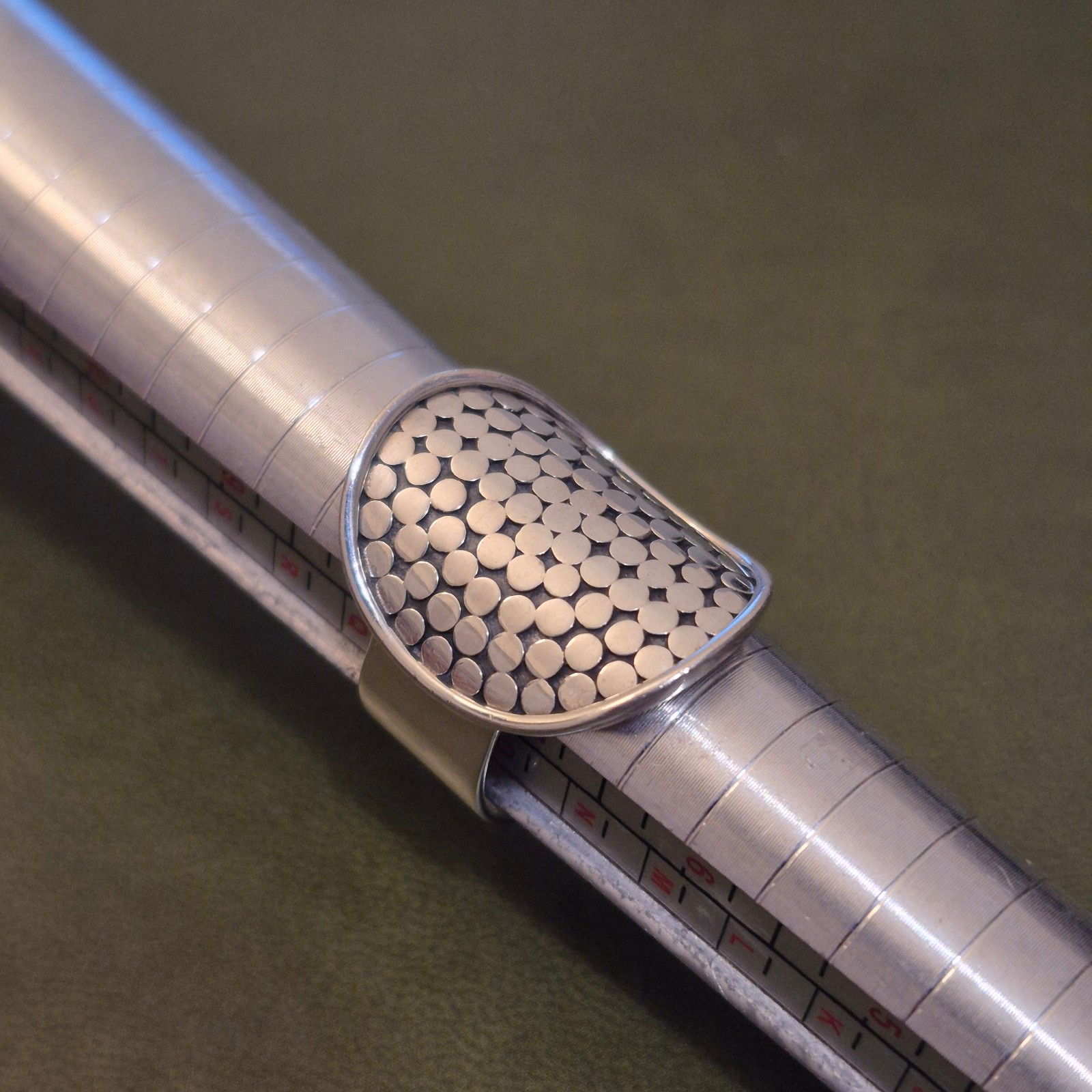 Indiri Collection 925 Sterling Silver Adjustable Bali Dot Ring Size 7.5