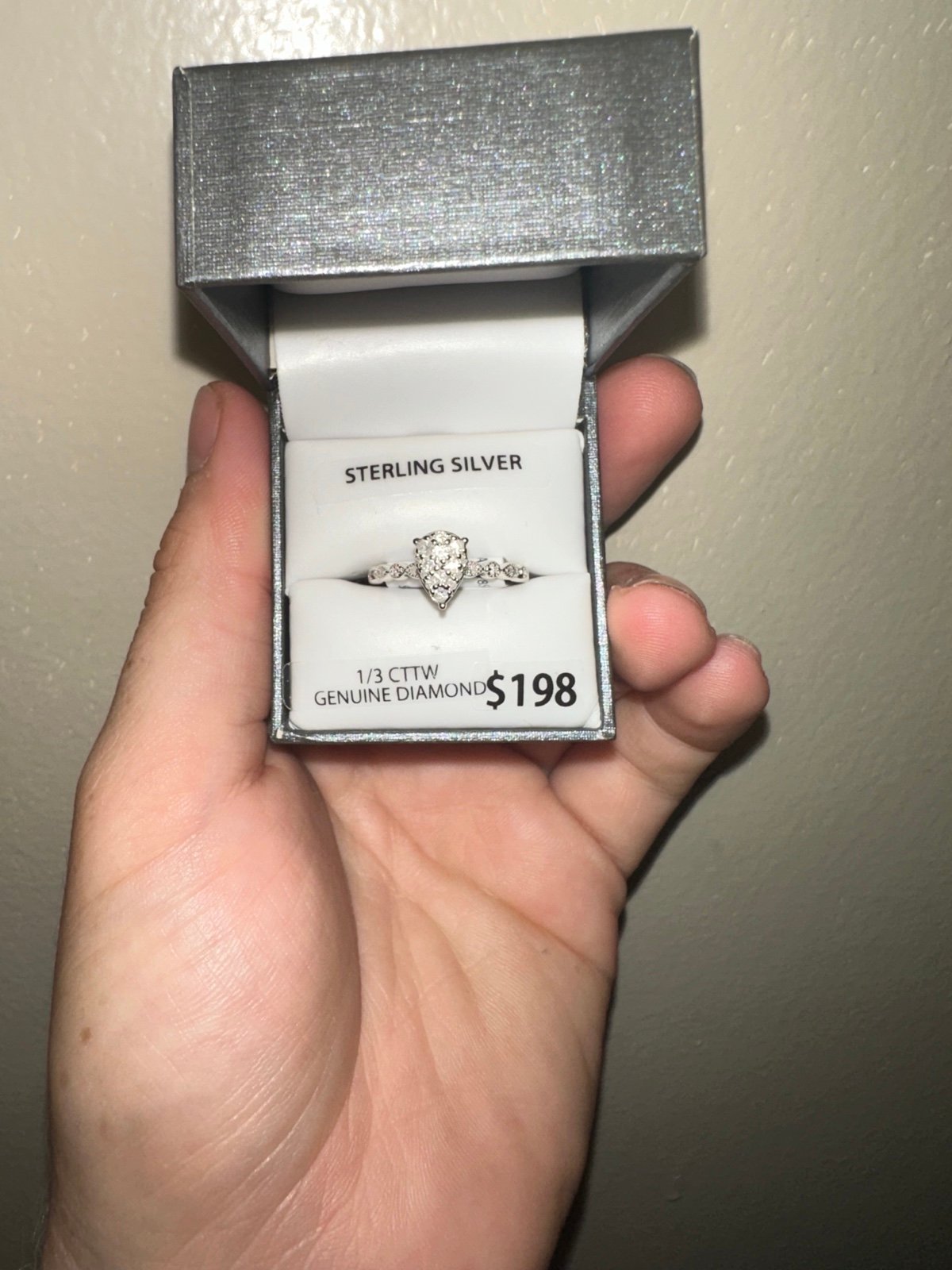 Forever Bride Sterling Silver 1/3CTTW Genuine Diamond Size 7