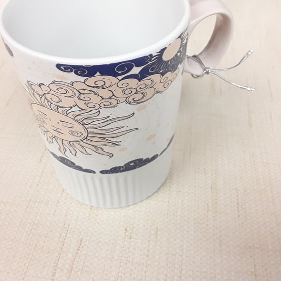 Sun Moon Clouds Blue Boho Tall Coffee Mug