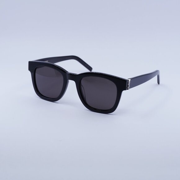 New Saint Laurent SLM124 001 Sunglasses - Black Frame, Black Lenses