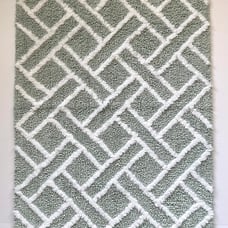 Ralph Lauren Bath Rug - 21” x 34”- Mint & White- Skid Resistant- Cotton
