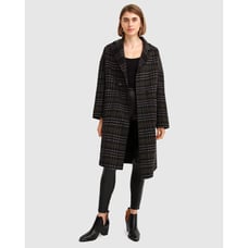 Belle & Bloom Publisher Double Breasted Wool Blend Coat Black Size M NWOT