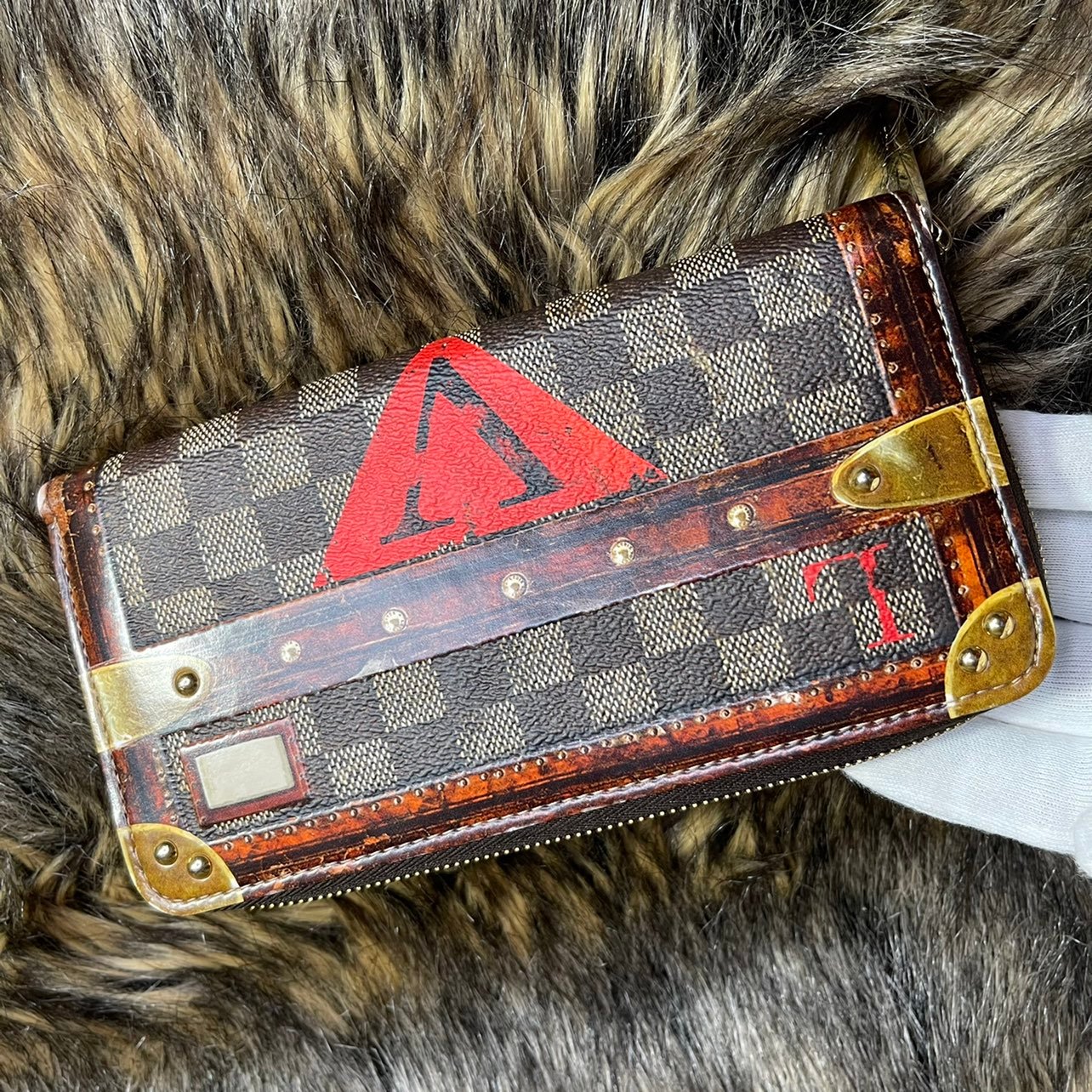 Louis Vuitton Black Zippy Transformed Damier Ebene Time Trunk Wallet