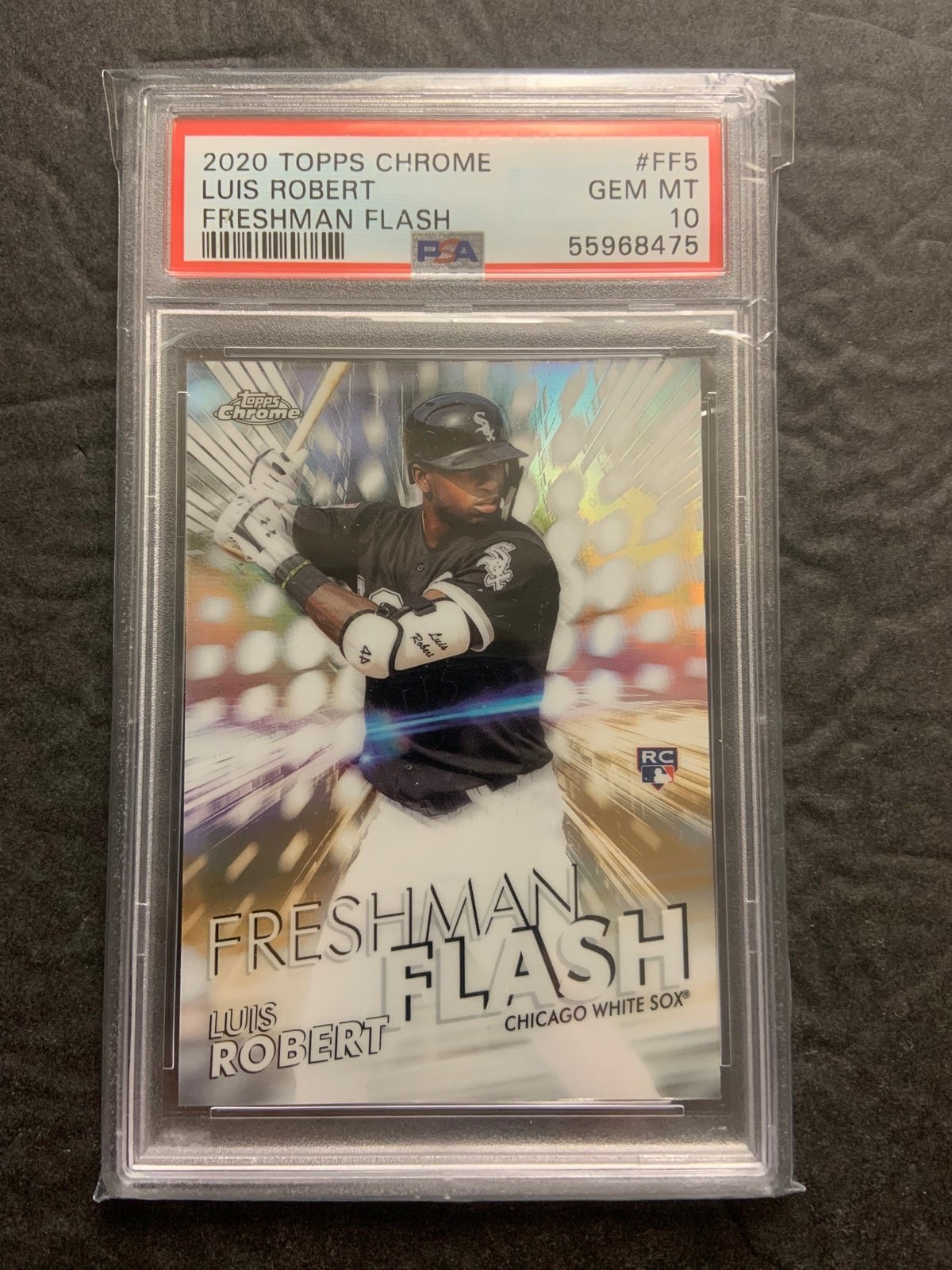 2020 Topps Chrome, Luis Robert #FF5, freshman flash rookie, PSA 10 gem mint