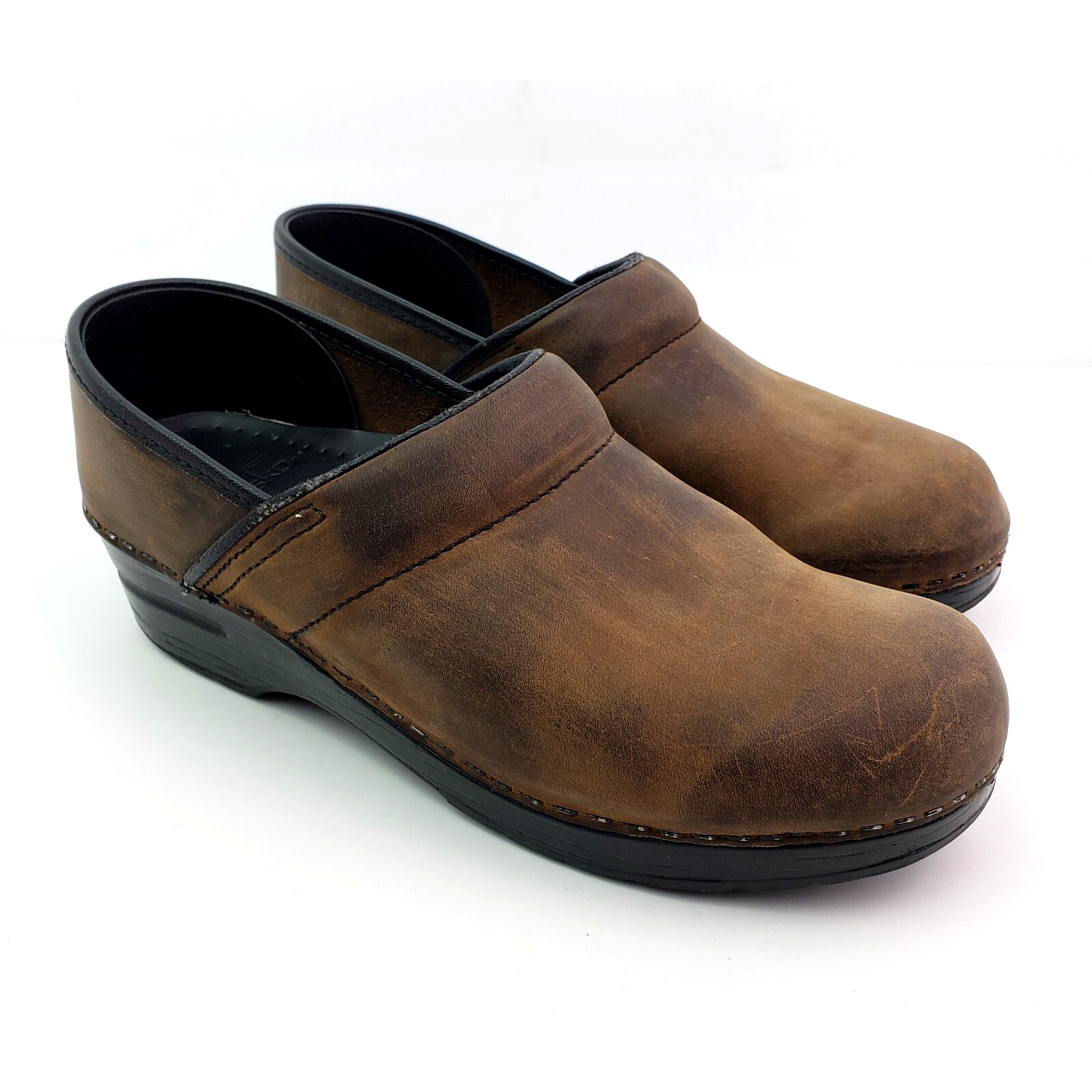 Dansko Womens Size EU 39 US 8.5-9 Brown Leather Slip On Clog Work Shoes