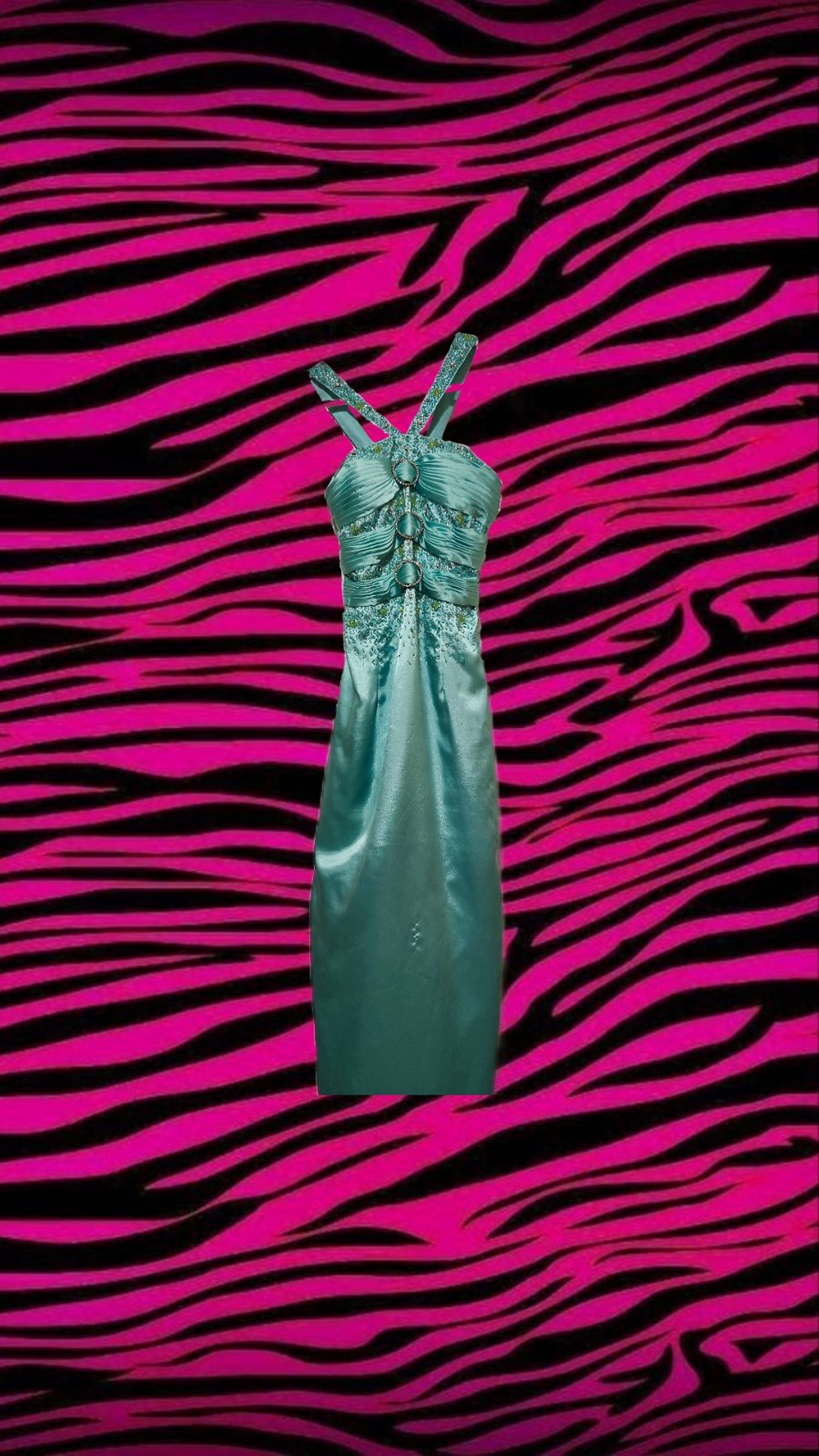 Y2k green/blue dress