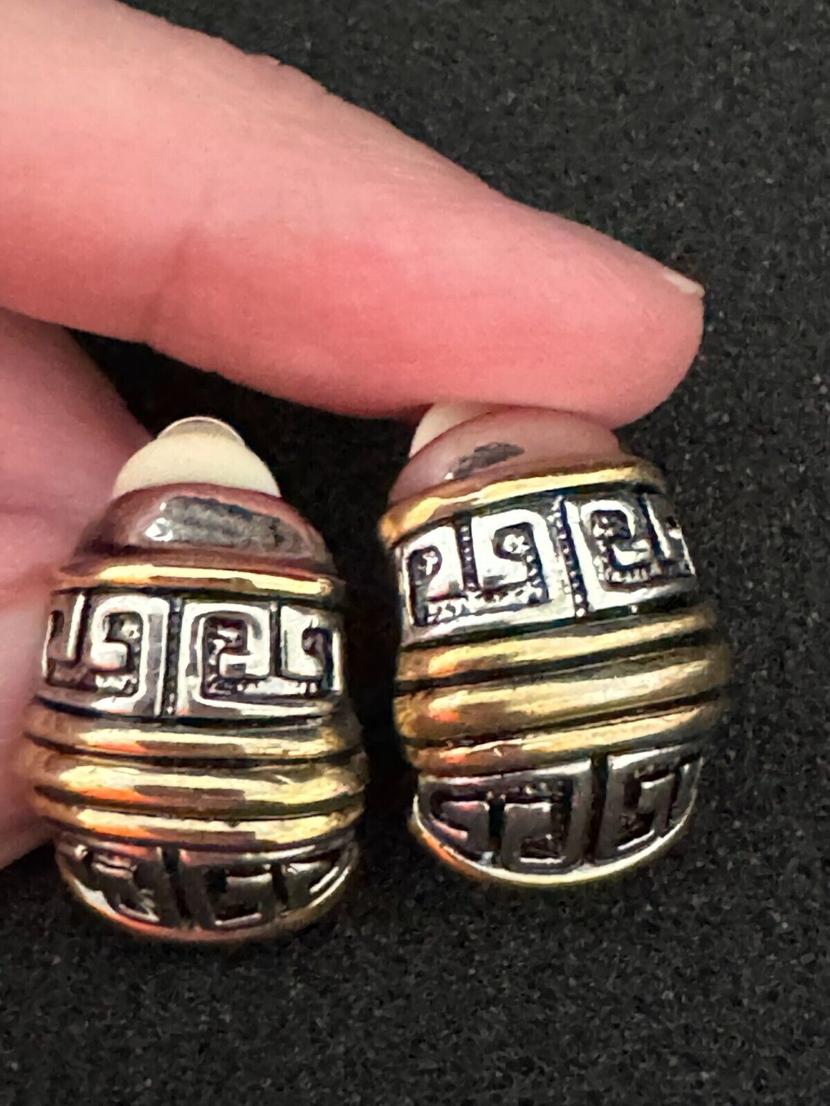 Vintage Silver Tone & Gold Tone Clip On Earrings