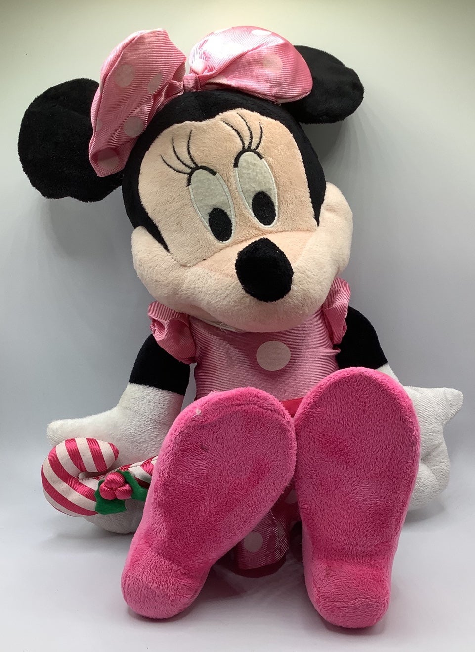 Disney Minnie Mouse Stuffed Plush With Pink Polka Dot Dress