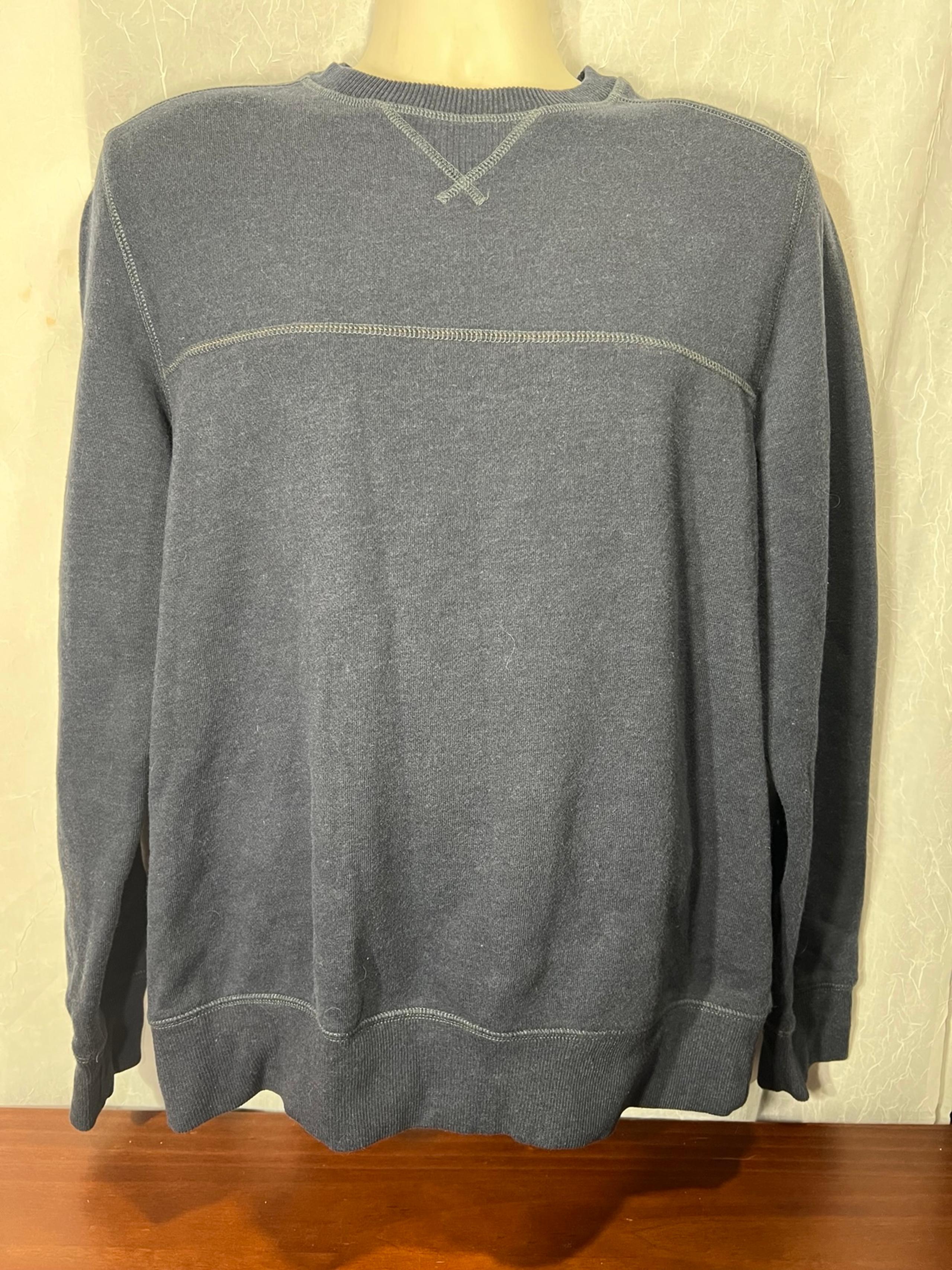 G.H. Bass & Co. Mens Sweatshirt M Blue Cotton Crew Neck Long Sleeve Pullover