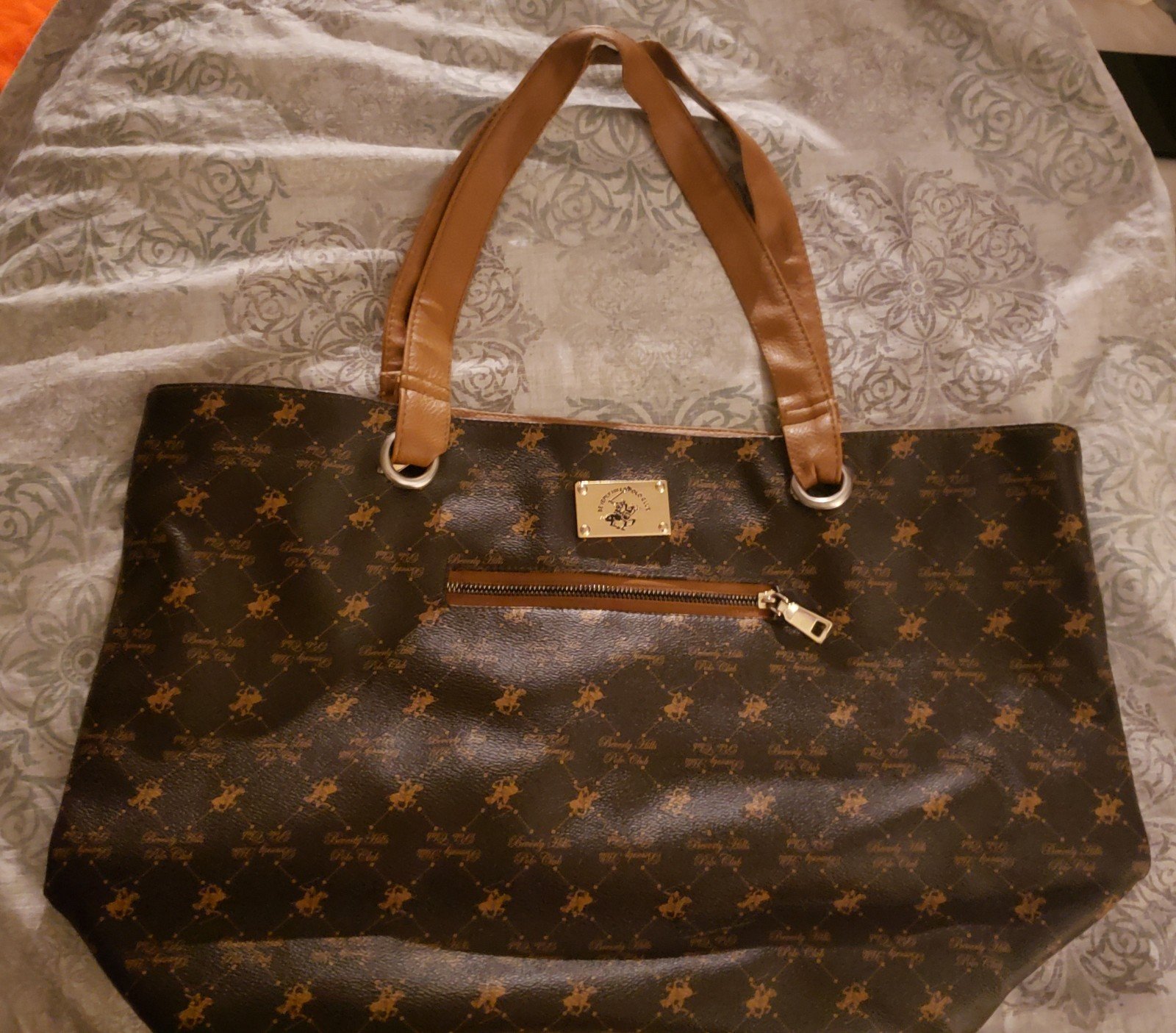 WOMEN'S BAG POLO CLUB FAUX LEATHER BROWN COLOR