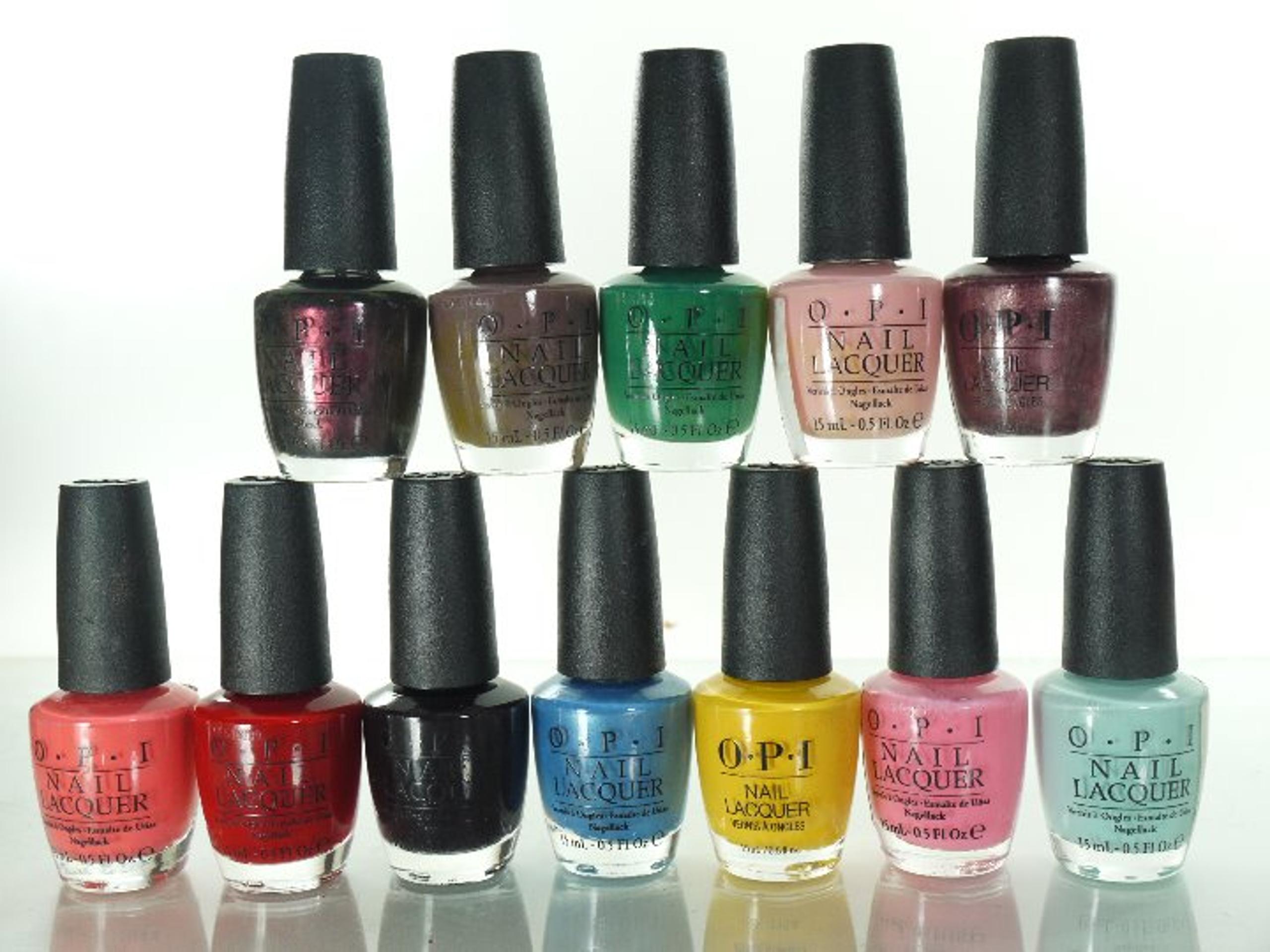 12 OPI NAIL Lacquer in diff. colors .5oz