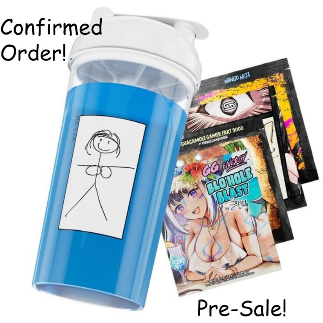 GamerSupps GG Waifu Cup Stick Figure Waifu Limited Edition Shaker Cup PRESALE
